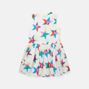 Star Print Sleeveless Shirt Dress