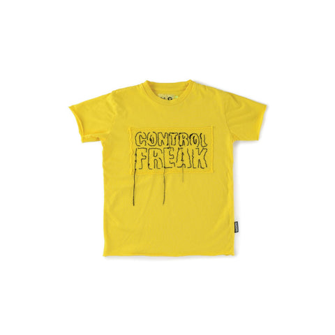 Babies Embroidered Control Freak T-Shirt - Yellow
