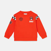 Motocross Embroidered Cotton Fleece Sweatshirt