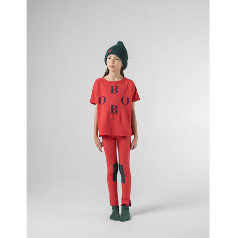 Kids Green Patch Red Leggings