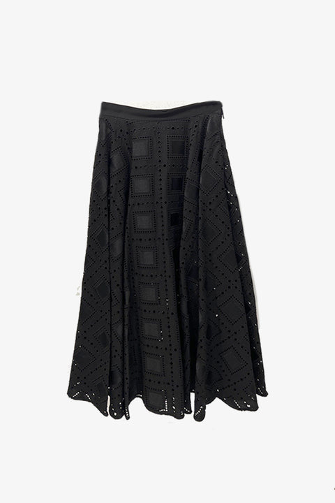 Sangallo Cotton Black Skirt