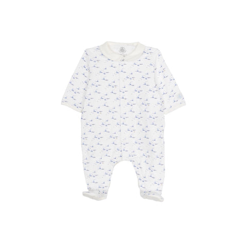 Boat Printed Sleepsuit With Collar