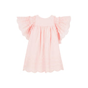 Lightweight nude pink dress with ruffled sleeves