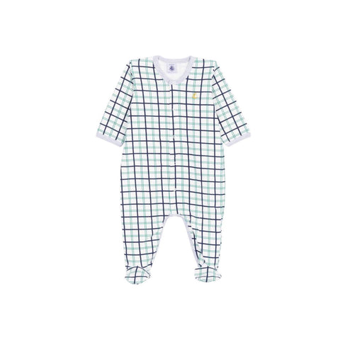 Front Snap Checked Sleepsuit