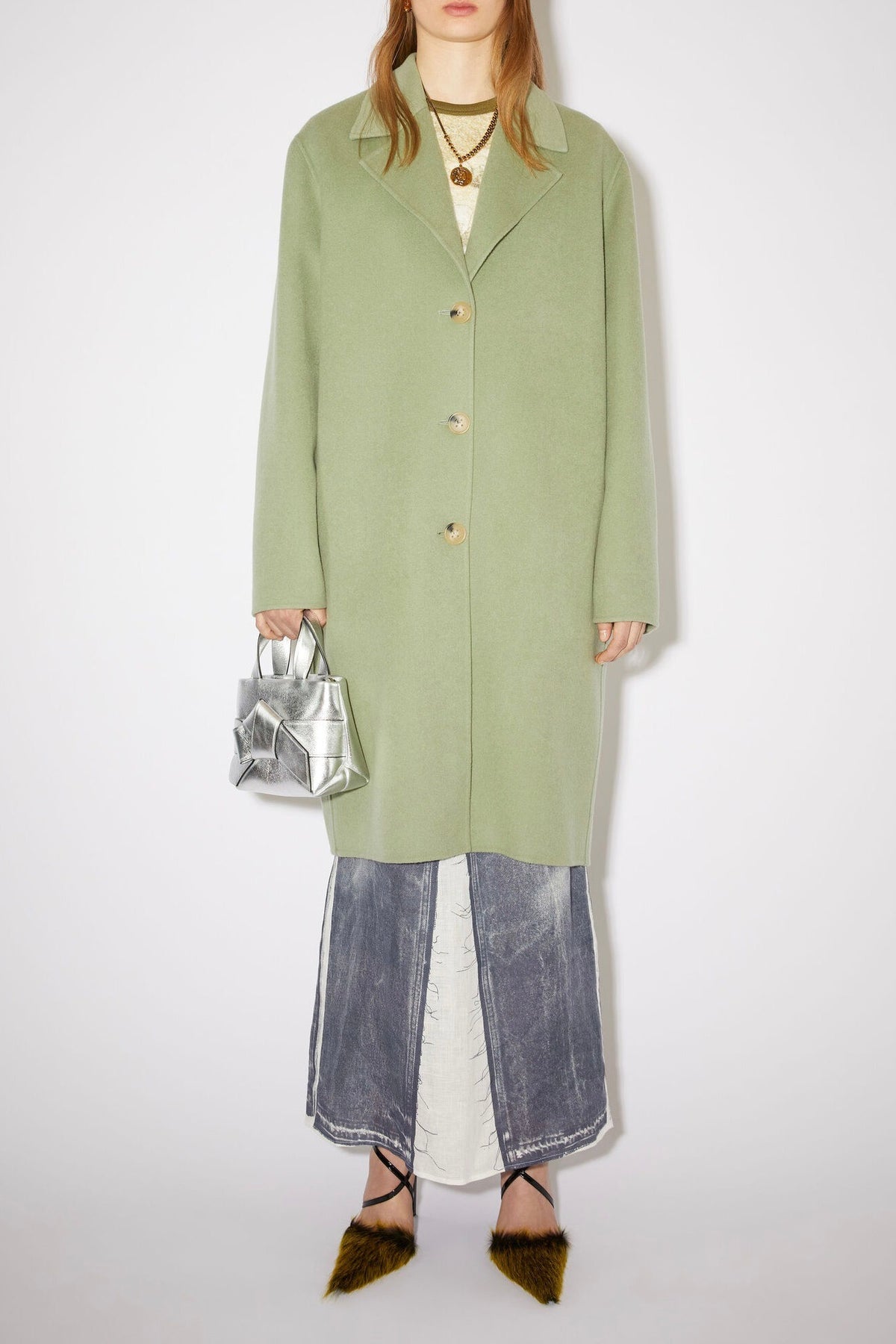 Single Breasted Coat - Green – avecel