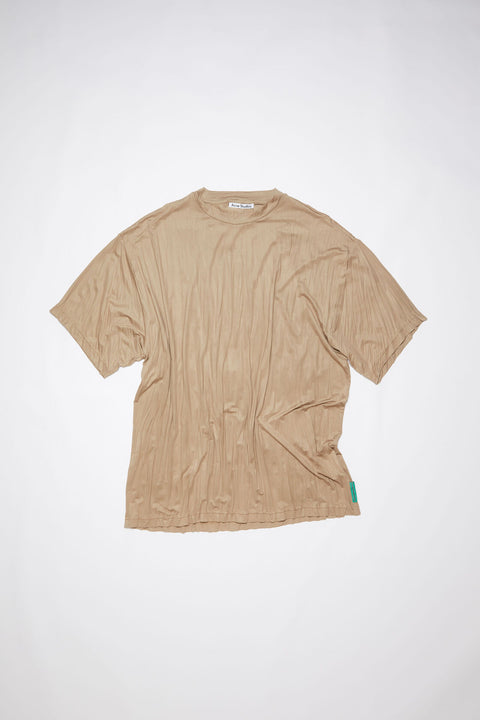 Pleated T-Shirt - Brown