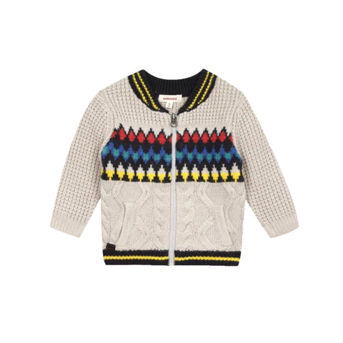 Multicolored zipped sweater
