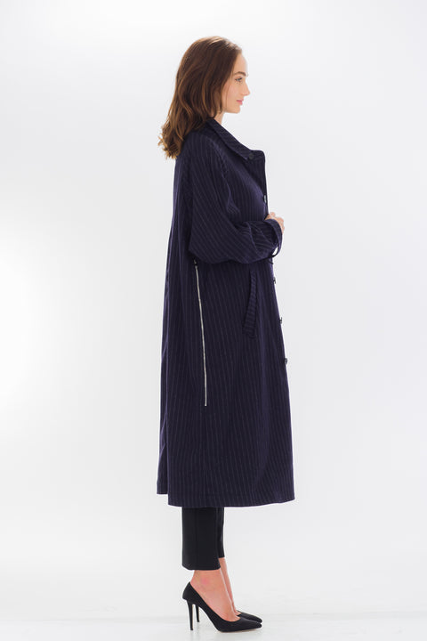 Trench Coat with Side Zipper