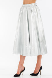 Silver-Tone Artificial Leather Skirt