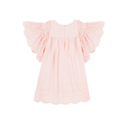 Lightweight nude pink dress with ruffled sleeves