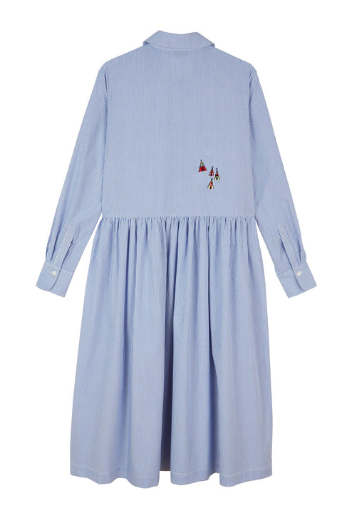 embroidered striped shirt dress Striped Embroidered Shirt Dress | Dresses & Jumpsuits