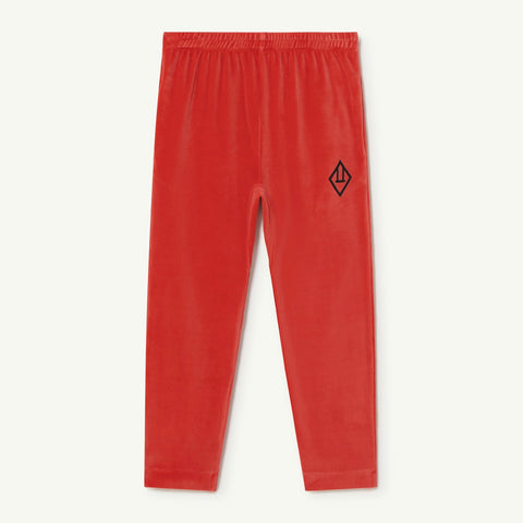 Kids Velvet Cameleon Pants - Red