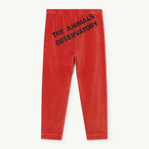 Kids Velvet Cameleon Pants - Red