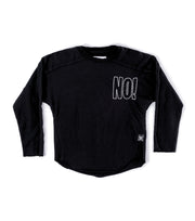 Embroidered No! hemmed shirt - Black
