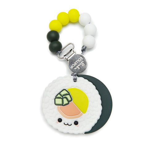 Sushi Roll Silicone Babies Teether Holder Set