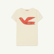 White Red Bird Hippo Kids T-Shirt