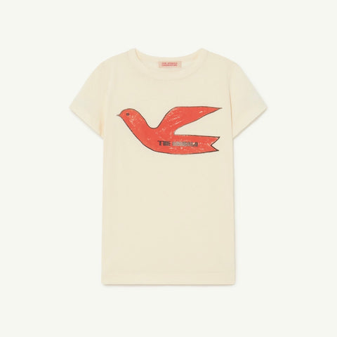 White Red Bird Hippo Kids T-Shirt