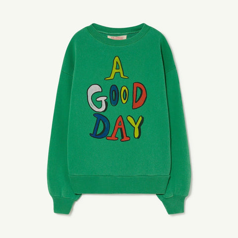 Green Good Day Bear Kids Sweatshirt