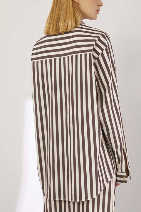 Striped Cotton Poplin Oversize Shirt