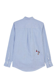 Embroidered Stripe Long Sleeved Shirt
