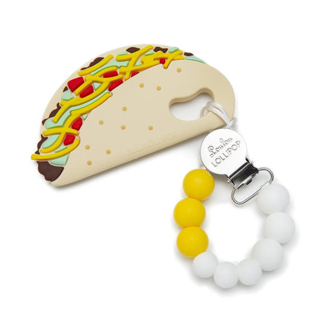 Taco Silicone Babies Teether Holder Set