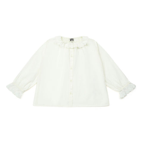 Soft Poplin Embroidered Collar Blouse