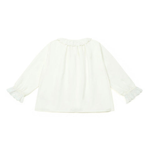 Soft Poplin Embroidered Collar Blouse