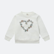 Daisy Heart Cotton Fleece Sweatshirt