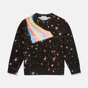 Cosmic Star Print Fleece Sweatshirt
