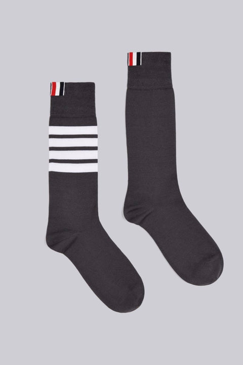 Lightweight Cotton  4-Bar Socks - Gray