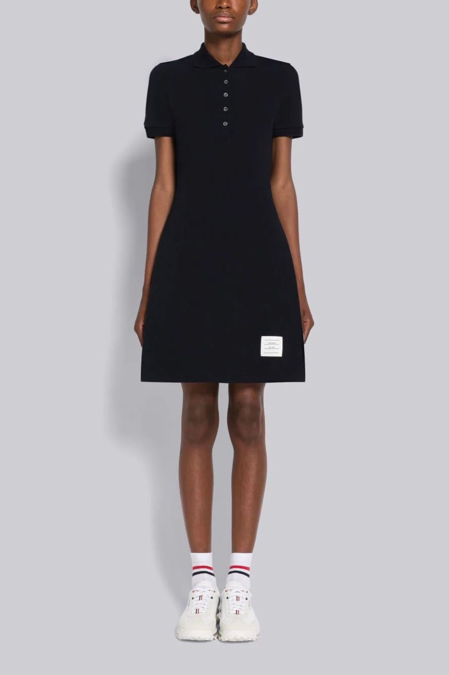 princess polly baby blue dress Thom Browne Boat-Neck Belted Maxi Dress in Black main image 1